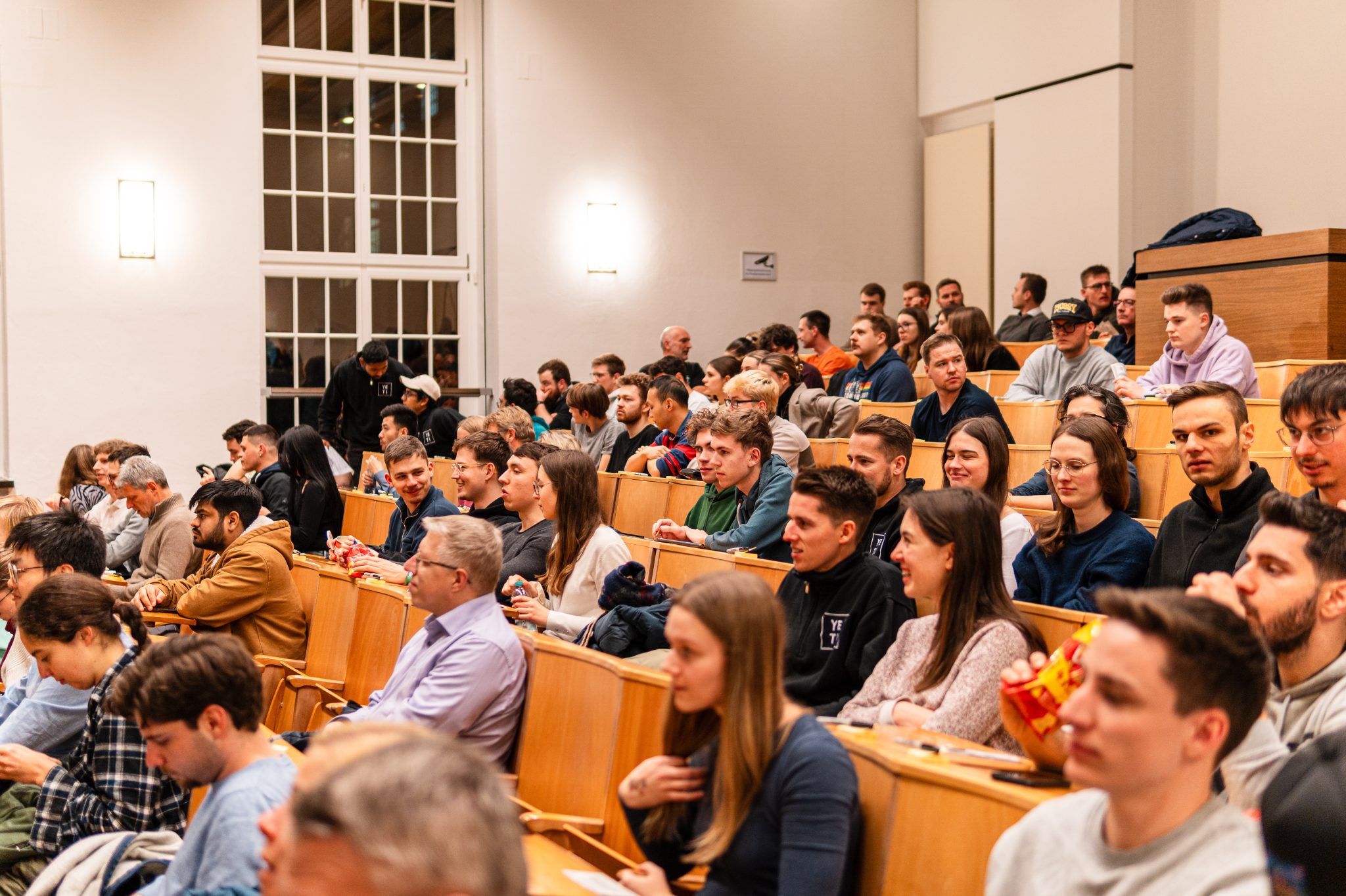 DemoDay audience in lecture hall